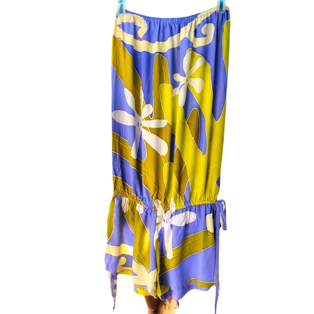 Tropical Beach romper tube shorts jumpsuit